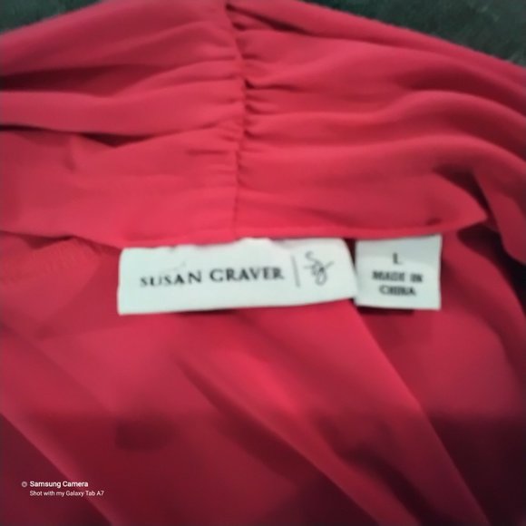 Susan Craver Fuchsia Long Sleeve Open Front Pocket Stretch Cardigan Jacket NWT L - Picture 5 of 6
